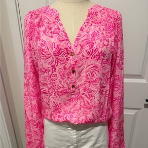 Lilly Pulitzer Pink Elsa Silk Top